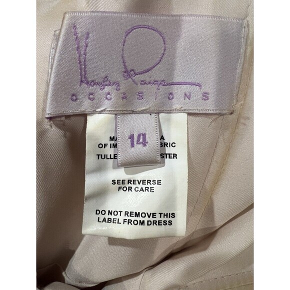 Hailey Paige Almond Caviar Sparkle Glitter Prom Formal Gown Dress Women’s 14 - Picture 8 of 10